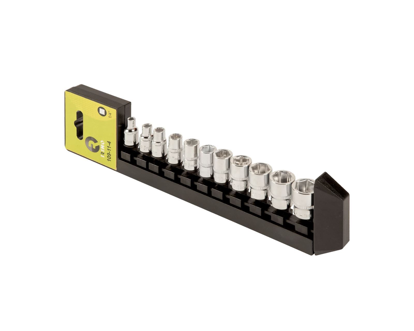 Juego de vasos 1/4" en rail, 11 piezas - Imagen 1